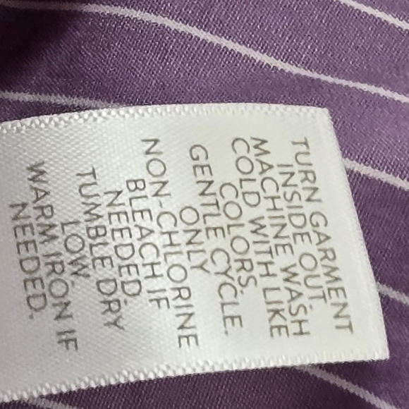 J. Jill Purple and White Pinstriped Top With Side Buttons Preppy Casual - Picture 12 of 13